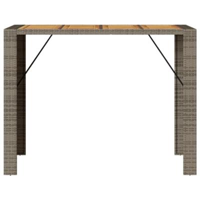 Tuintafel met acaciahouten blad 145x80x110 cm poly rattan grijs Tuintafel met acaciahouten blad 145x80x110 cm poly rattan grijs