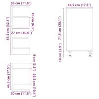 Onderkast 30x44,5x81,5 cm bewerkt hout zwart - thumbnail