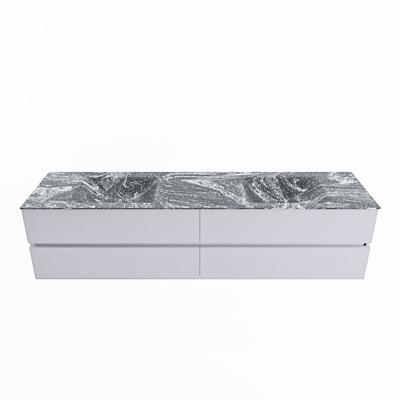 MONDIAZ VICA-DLUX 200cm badmeubel onderkast Cale 4 lades. Inbouw wastafel CLOUD dubbel zonder kraangat, kleur Lava.