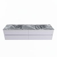 MONDIAZ VICA-DLUX 200cm badmeubel onderkast Cale 4 lades. Inbouw wastafel CLOUD dubbel zonder kraangat, kleur Lava. - thumbnail