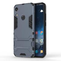 Schokbestendige PC + TPU Case voor Huawei Honor 8A met houder (marineblauw) - thumbnail