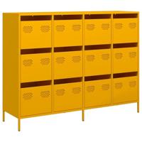 Dressoir 135x39x103,5 cm koudgewalst staal mosterdgeel - thumbnail