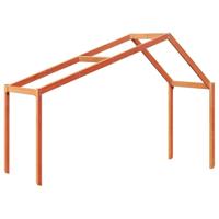Kinderbedhuisje 213x85,5x144,5 cm massief grenenhout wasbruin - thumbnail
