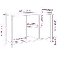 TV-kast artisanaal eikenkleurig 101 x 35 x 65 cm Bewerkt hout - thumbnail