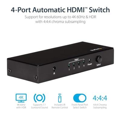 .com 4 poorts HDMI Switch - 4K HDMI Switch Box - Ultra HD 4K 60Hz - Video/audio-schakelaar - 4 x HDMI - desktop .com 4 poorts HDMI Switch - 4K HDMI Switch Box - Ultra HD 4K 60Hz - Video/audio-schakelaar - 4 x HDMI - desktop