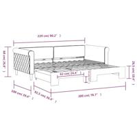 Slaapbank met onderschuifbed 90x200 cm fluweel roze - thumbnail