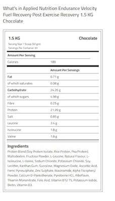 Recovery 1.5kg | Applied Nutrition | 30g
