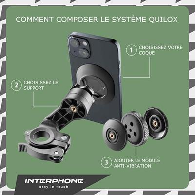 INTERPHONE gsm-houder "quiklox" met vasthoudsysteem cell phone holder interph quiklox armor pro 6.5 zol