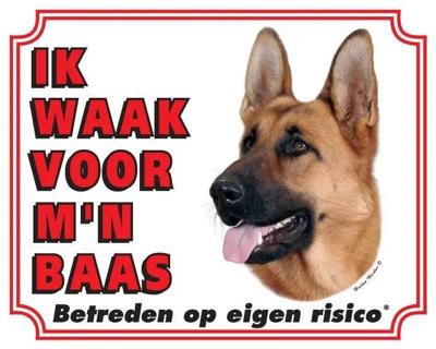 Duitse Herder Waakbord - Ik waak voor mijn baas