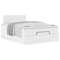 Ottoman bed met matras 120x190 cm kunstleer wit - thumbnail