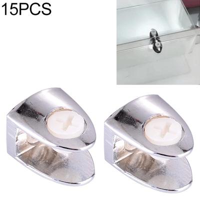 15 stuks zink legering heldere vaste beugel aansluiting nagel glas Bevestigingsklem
