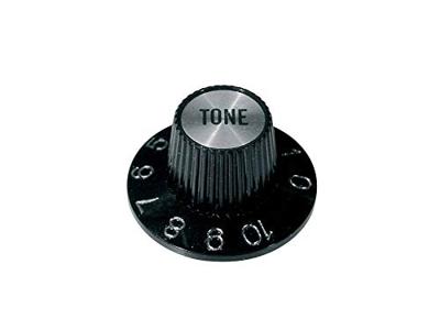Boston KS-260-T gitaarknop witch hat model toon zwart met chroom