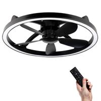 LED's Light Plafond ventilator met lamp Zwart 61,3cm - 27W - 2500lm - Verstelbare kleurtemperatuur - Dimbaar - Incl afstandbediening - thumbnail