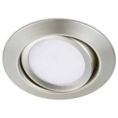 LED Inbouwspot 5W - Warm Wit 3000K - Rond Ø80 - Mat Nikkel Aluminium