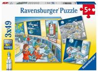 Ravensburger puzzel Op ruimtevaartmissie met Tom en Mia 3x49 stukjes - thumbnail