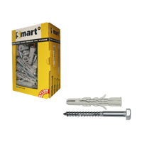 pgb-Europe SMART | plug nylon + schroef ZSK Ø 8x90 NZN | 20 st SM0LPZN011008090E - thumbnail