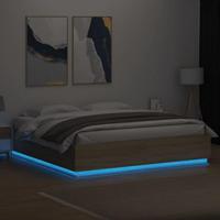 Bedframe met LED-verlichting sonoma eikenkleurig 180x200 cm - thumbnail