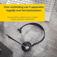 Jabra verloving 75 Mono draadloze professionele headset met DECT/Bluetooth voor 5 eindapparaten (softphone/vaste net- + analoge telefoon/tablet), incl. laadschaal - thumbnail