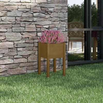 VidaXL Plantenbak 40x40x70 cm massief grenenhout honingbruin VidaXL Plantenbak 40x40x70 cm massief grenenhout honingbruin