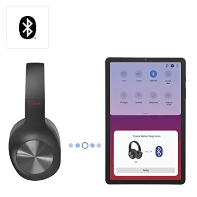 Hama Bluetooth-hoofdtelefoon, over-ear, draadloze hoofdtelefoon om te telefoneren, opvouwbare oortelefoons, muziek beluisteren met bass boost, headset met microfoon, 38 uur looptijd, spraakbesturing,