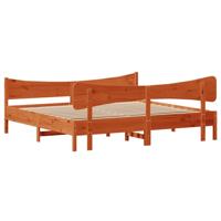 Bedframe zonder matras massief grenenhout wasbruin 200x200 cm - thumbnail