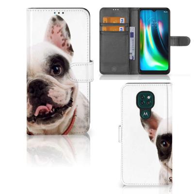 Motorola Moto G9 Play | E7 Plus | Telefoonhoesje | Met pasjeshouder | Franse Bulldog Motorola Moto G9 Play | E7 Plus | Telefoonhoesje | Met pasjeshouder | Franse Bulldog