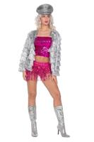 Festival tinsel jasje bling zilver - thumbnail