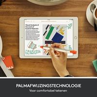 Logitech Crayon Touchpen Herlaadbaar, Met verwisselbare carbonpunt, Met precieze schrijfpunt, Bluetooth, Palm-Blocking-technologie Oranje, Zilver - thumbnail