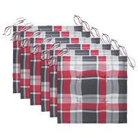 Tuinstoelen 6 st met kussens massief teakhout - thumbnail