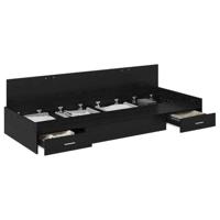 Opbergbedframe met hoofdeinde Zwart Eiken 75 x 190 cm Bewerkt hout - thumbnail