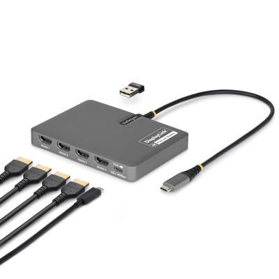 USB-kabel Startech QUAD-USB-HDMI-ADAPT Grijs USB-kabel Startech QUAD-USB-HDMI-ADAPT Grijs