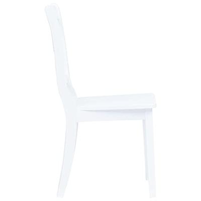 Eetkamerstoelen 2 st massief rubberwood wit