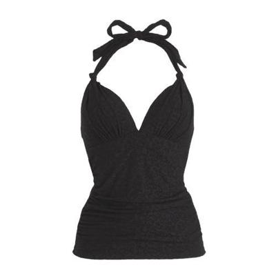 BEACHWAVE tankini bikinitop met panter flockprint zwart BEACHWAVE tankini bikinitop met panter flockprint zwart
