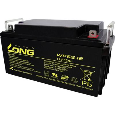Long WP65-12 Loodaccu 12 V 65 Ah Loodvlies (AGM) (b x h x d) 350 x 174 x 166 mm M6-schroefaansluiting VDS-certificering, Geringe zelfontlading, Onderhoudsvrij Long WP65-12 Loodaccu 12 V 65 Ah Loodvlies (AGM) (b x h x d) 350 x 174 x 166 mm M6-schroefaansluiting VDS-certificering, Geringe zelfontlading, Onderhoudsvrij