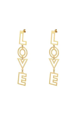 Oorbellen LOVE - Goud Stainless Steel