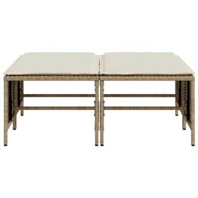 Tuinkrukken met kussens 4 st poly rattan beige