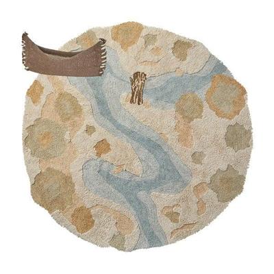Lifetime rond vloerkleed canoe adventure / 3d tufted