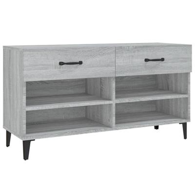 VidaXL Schoenenkast 102x35x55 cm bewerkt hout grijs sonoma eikenkleur VidaXL Schoenenkast 102x35x55 cm bewerkt hout grijs sonoma eikenkleur