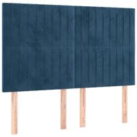 Bedframe zonder matras 140x200 cm fluweel donkerblauw - thumbnail