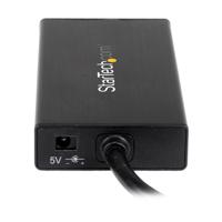 StarTech.com 3-poorts draagbare USB 3.0-hub plus Gigabit Ethernet - aluminium met geintegreerde kabel - thumbnail