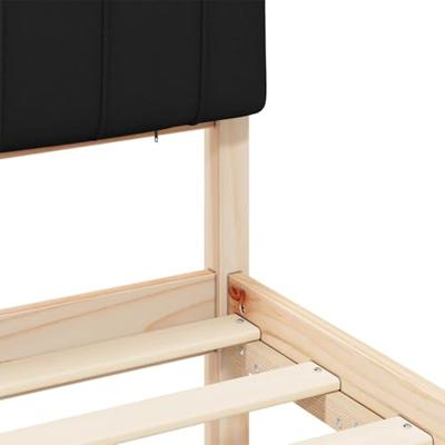 Bedframe met Gevoerd Hoofdgedeelte Zwart 200 x 200 cm