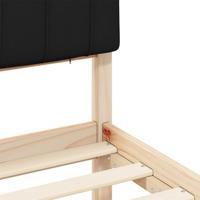 Bedframe met Gevoerd Hoofdgedeelte Zwart 200 x 200 cm - thumbnail