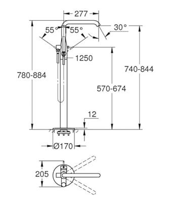 Grohe Vrijstaande Badkraan Essence New Met Douchegarnituur Cool Sunrise Geborsteld Grohe Vrijstaande Badkraan Essence New Met Douchegarnituur Cool Sunrise Geborsteld