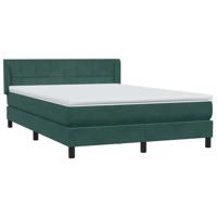 Boxspring met matras fluweel donkergroen 140x210 cm - thumbnail