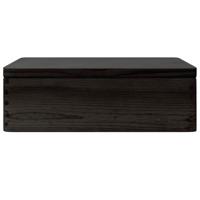 VidaXL Houten kist met deksel 40x30x13 cm massief grenenhout zwart - thumbnail