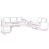 3-delige Loungeset stof bruin - thumbnail