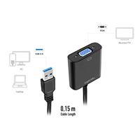 LogiLink UA0231 USB / VGA Adapter [1x USB 3.2 Gen 1 stekker A (USB 3.0) - 1x VGA-bus] Zwart 10.00 cm - thumbnail