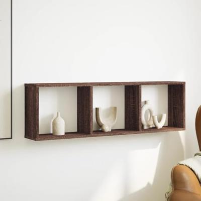 Wandkast 100x16x30 cm bewerkt hout bruin eikenkleur