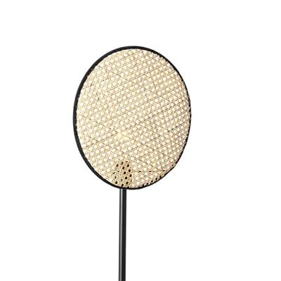 QAZQA Landelijke vloerlamp zwart met rotan 35 cm - Kata