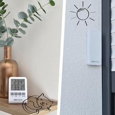 Digitale thermometer voor binnen/buiten - SCS SENTINEL - HCN0062 DigiThermo binnen/buiten - Bereik: 60 m - 433 MHz - Wit Digitale thermometer voor binnen/buiten - SCS SENTINEL - HCN0062 DigiThermo binnen/buiten - Bereik: 60 m - 433 MHz - Wit